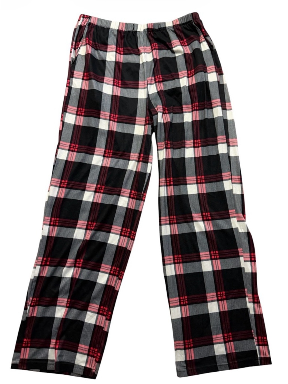 Plaid Lounge Pants XL Black White & Red